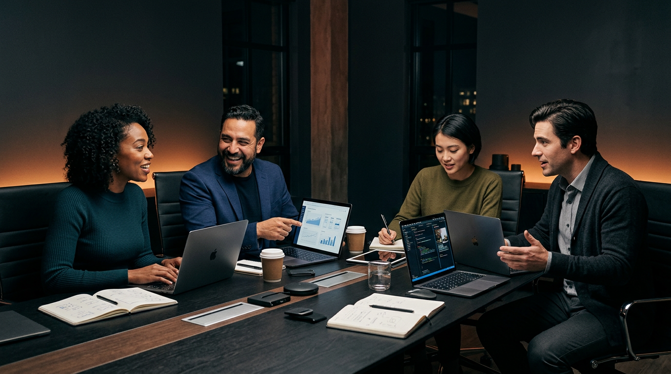 Equipe Life Studio em reunião colaborativa de planejamento